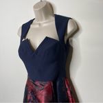 Black Halo EVE navy and red hi low bottom black tie event gown sz 2 Photo 7