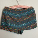 Free People Shorts Southwest Aztec Boho Teal Linen Blend size 10 Photo 4