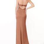 Azazie  x Kendall + Kylie Bronzer Mermaid Pleated Stretch Satin Dress Photo 2