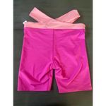 AQUA NWT Athletic Womens High Rise Biker Shorts Sz Medium Hot Pink Cutout Photo 1