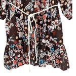 Sugar Lips Journee Floral Jazlyn Split Neck Mini Dress size 2X Rope Belt Brown Photo 5