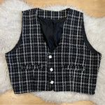 Plaid holidays fall winter vest size XL White Photo 0