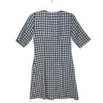 Melonie Women's Blue White Gingham Tweed Button Country Club Preppy Mini Dress 6 Photo 8