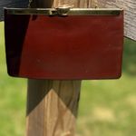 Vintage Etra Brown Leather Frame Clutch with Gold Hardware Photo 4