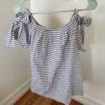 Blush boutique Blue & White Striped Off the Shoulder Top Photo 0