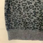 Anthropologie women's small tunic sweater cowl neck gray cheetah wool yak long s Photo 7