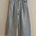 MOTHER Denim SNACKS! Pleated Double Dip Puddle Jeans in Blue Slushie Size 25 Photo 0