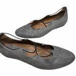 Earthies Essen Ballet Flat Shoes Womens 12 B Gray Suede Elastic Strap Feminine Photo 0