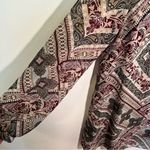 Atmosphere Shift Dress Beige Burgundy Floral Paisley Photo 3