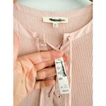 Madewell  | NWT Ribbed Lace-Up Short-Sleeve Tee in Pale Blush | XS Photo 5