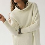 Free People Women's Ottoman Slouchy Tunic Sweater Pullover Long Sleeve Ivory Photo 8