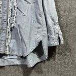 Pilcro  By Anthropologie Shirt Womens XSP Blue Denim Ruffle Long Sleeve Button Up Photo 4