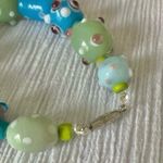 Handmade Pastel Glass Bead Bracelet “Velma”  Bumpy Easter Green Blue Purple Soft Photo 3