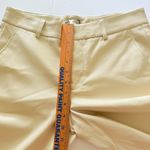 ZARA  Cream Faux Leather Cropped Pants Minimalist High Rise Straight Leg 6 - Flaw Photo 4