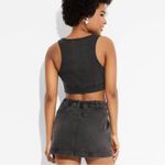 Wild Fable  Women's Cropped Denim Black Vest XS Photo 2