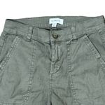 Evereve Olive Linen Green Cargo Pants Women's Size 27 Ankle Jogger Casual Photo 3