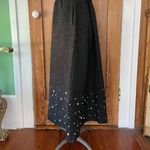 NWT Joh. Willis Black Textured A line Midi Skirt Pearl & Rhinestones Sz L 💚🎀 Size L Photo 5