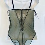 Victoria's Secret Victoria’s Secret Bodysuit One‎ Piece Lingerie Green Unlined Sheer 34C Photo 3