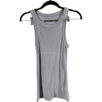 Enza Costa Ribbed Tank Top Light Blue Pima Cotton Racerback Size S Gray Photo 3