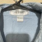 Vtg Casey Coleman Womens Shirt Sz XL Embroidered Cows Pastel Country farmhouse Blue Photo 2