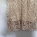 Knox Rose  Cable Knit Cowl Neck Cottagecore Womens Sweater Sz S Lace Boho Cozy Photo 2