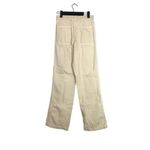 ZARA Cargo Relaxed Cotton Straight Leg Pants Zip Button 4 Pocket XS Cream #3188 Photo 13