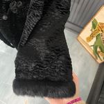 Cuero Faux Lamb Fur Coat w Real Rabbit Fur Trim Steampunk Victorian Photo 7