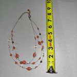 None Vintage Coral Beaded Wire Necklace Photo 1