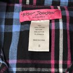 Betsey Johnson NWOT  Intimates Ruffle Plaid Button-Down Flannel Sleep Shirt S Photo 5