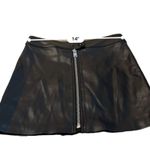 All Saints Lena Black Faux Leather Zipper Front A-Line Mini Skirt Sz 2 Photo 7
