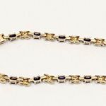 WM Signed Gold 925 Vermeil Blue Tennis Bracelet Photo 4