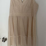 Lulus  Maxi Dress with Sheer Polka Dot Overlay Photo 0