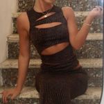 White Fox Boutique Elegant Bronze and Gold Women's Maxi Skirt NWT Photo 2