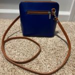 Vera Pelle  Royal Blue Leather Bag with Tan Detail Photo 3