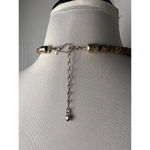 Vintage Jasper beaded statement necklace with jasper gold plated pendant Red Photo 4