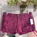 Be Bop shorts vivid violet linen cotton womens 3 new Chino Tropical floral Photo 2