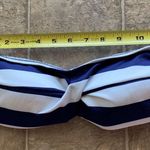 Striped Strapless Bandeau Swim Top Blue & White Photo 2