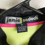 Jamie Sadock Womens Medium 1/4 Zip Top Golf Yellow Dragon Signed Black Stretch Photo 6