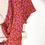 Free People Marsaille Mini Dress Rust Combo Medium NEW Leopard Print Cutout Photo 6