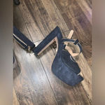 Pour La Victoire Fall winter disco  Gitta Black Suede Platform Heels holiday boho Photo 6