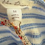 By The River Medium Blue White Strip Coastal Fairy Tiered Bow Accent Midi Dress Photo 10