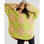 Free People Sunshine To Follow Lemon Sugar Fuzzy Argyle Sweater Small Photo 13