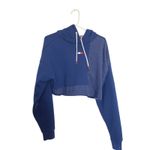 Tommy Hilfiger  womens size small Navy Blue Color Block Cropped fleece Hoodie Photo 4