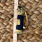 LIA Gold and Blue Enamel Golf Bag Brooch with Rhinestones Photo 4