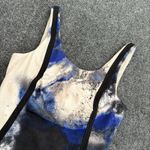 Lululemon  Practice Freely Tank Top Size 4 Blue Beige Marble Print Built-In Bra‎ Photo 1