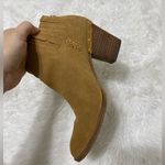 Steve Madden  Leather Suede Thinker Booties Tan Boot Block Stacked Heel Size 7.5 Photo 10