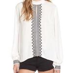 Sun & Shadow  White Keyhole Embroidered Top Photo 0