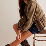 We The Free x Free People Reese Layered Military Utility Cargo Denim Jacket | M Photo 4