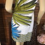 Piazza Sempione GREEN & BLUE "FINE FEATHERS" ITALIAN COTTON SHIFT DRESS (M) Photo 8