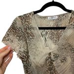 Source Unknown Y2K Sheer Leopard Animal Print Blouse Photo 1